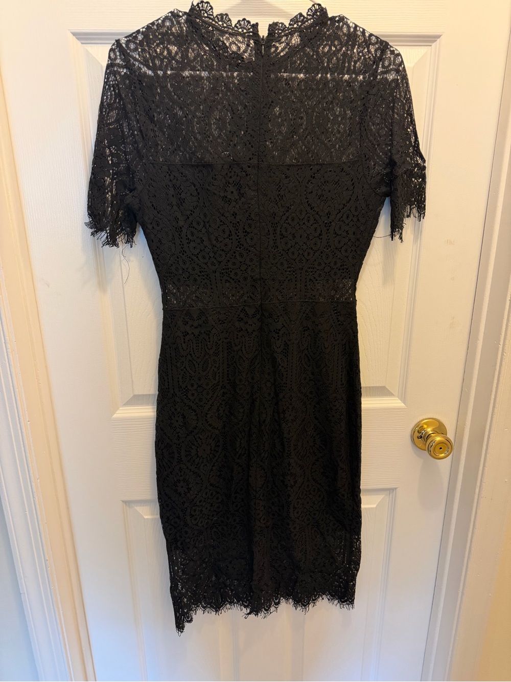Lulu's Black Lace Midi Dress with Short Sleeves